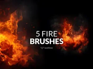 cover image 5 realistic fire photoshop brushes