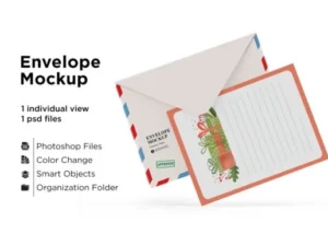 cover image a5 envelope and card mockup