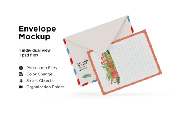 Adobe Photoshop Card Templates Bundle - 4 Items 6 cover image a5 envelope and card mockup