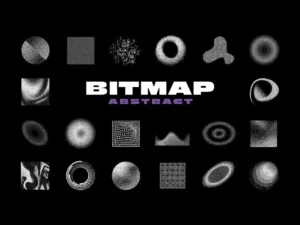cover image abstract dithering bitmap shapes