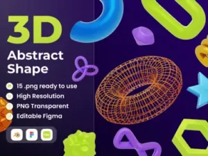 cover image abstract shape 3d illustration