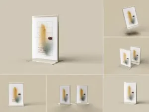 cover image acrylic table tent mockups
