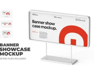 cover image advertising banner mockup for branding walk way