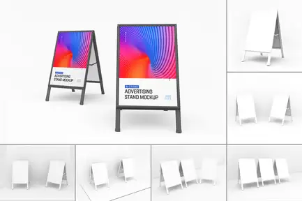 Advertising Stand Banner Mockup Set