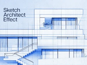 cover image architectural sketch photo effect