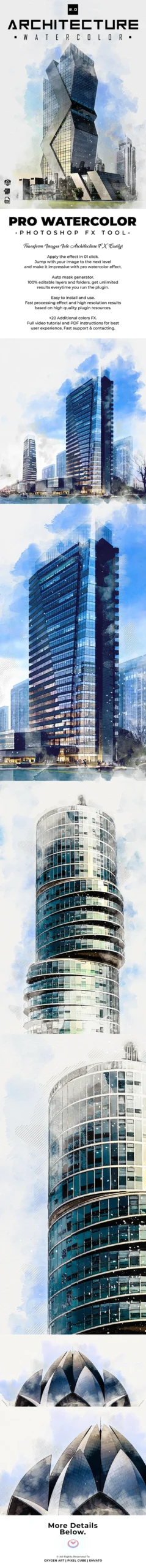 Architecture Watercolor 2.0 | Photoshop Plugin