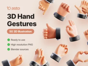cover image asto hand gestures 3d icons