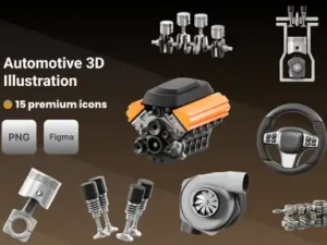 cover image automotive 3d illustration