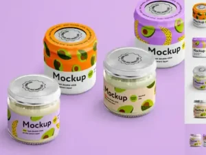 cover image baby food jar mockup set