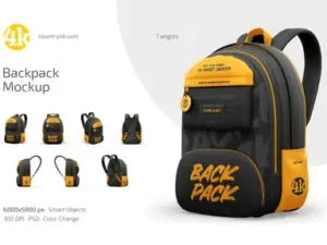cover image backpack mockup set