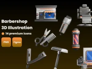 cover image barbershop 3d illustration
