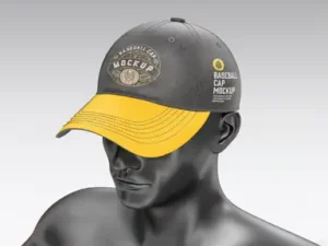 cover image baseball cap with manikin mockup