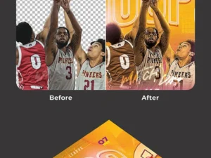 cover image basketball flyer template
