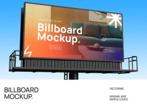 cover image billboard mockup low angle view