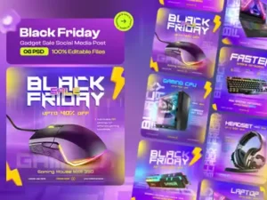 cover image black friday gadget sale social media post design