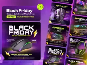 cover image black friday sale social media post design set