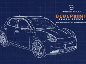 cover image blueprint photo effect