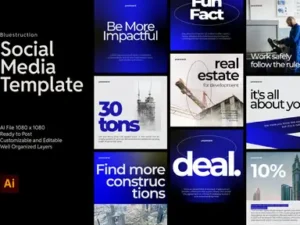 cover image bluestruction social media template