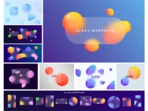 cover image blurred glass morphism panels compositions