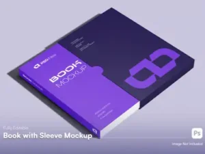 cover image book mockup with sleeve case