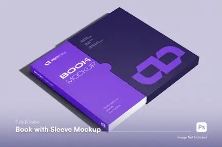 Book Mockup with Sleeve Case