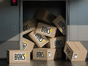 cover image boxes on elevator mockup