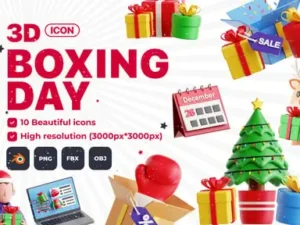 cover image boxing day v1 3d icon set