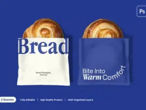 cover image bread paper bag mockup