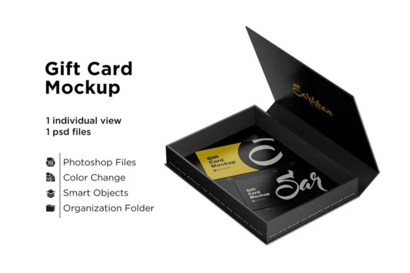 Adobe Photoshop Card Templates Bundle - 4 Items 4 cover image business card box mockup
