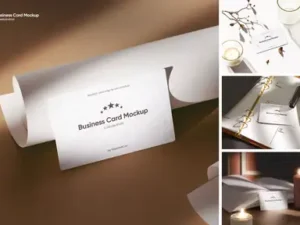 cover image business card mockup with ambient shadow