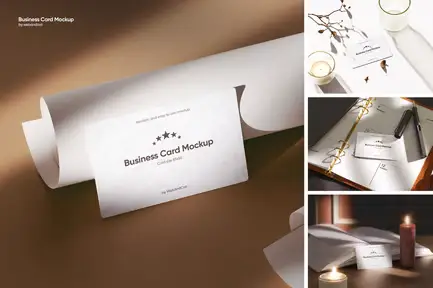 Business Card Mockup with Ambient Shadow