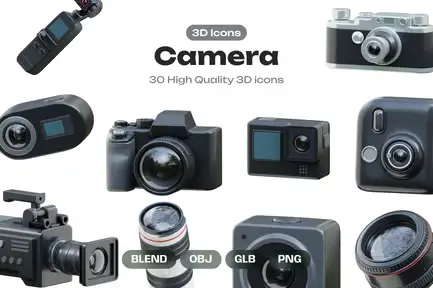Camera 3D Icons