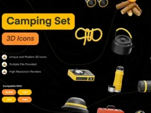 cover image camping 3d icon
