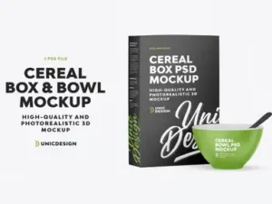 cover image cereal box bowl mockup
