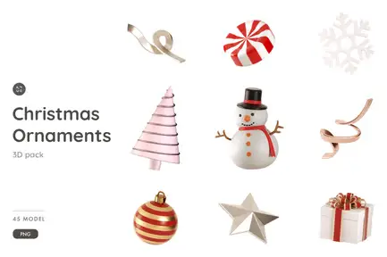 Christmas Ornament 3D Illustration Pack