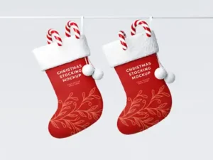 cover image christmas stocking mockup