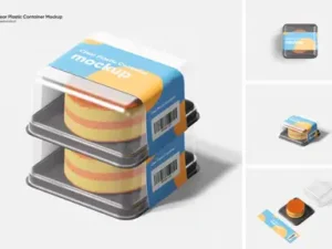 cover image clear plastic container mockup