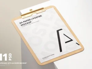 cover image clipboard with a4 poster mockup
