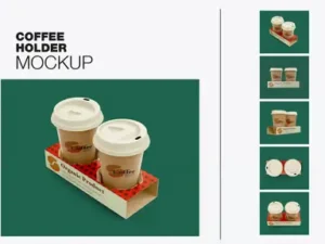 cover image coffee cups holder mockup