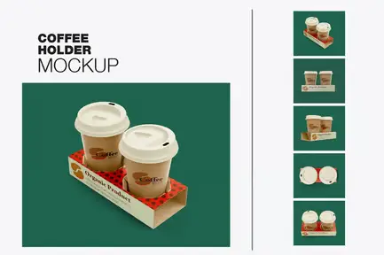Coffee Cups Holder Mockup