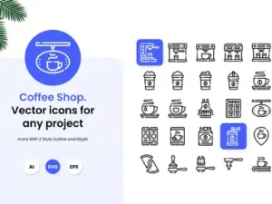 cover image coffee shop icons