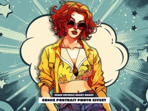 cover image comic portrait photo effect