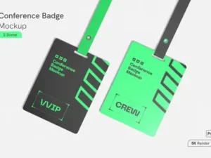 cover image conference badge mockup
