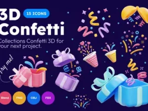 cover image confetti 3d icon