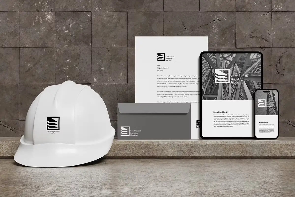 Construction Brand Identity Mockup