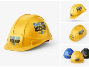 cover image construction hard hat mockup set