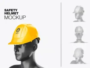 cover image construction helmet with manikin mockup