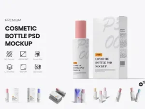 cover image cosmetic bottle psd mockup