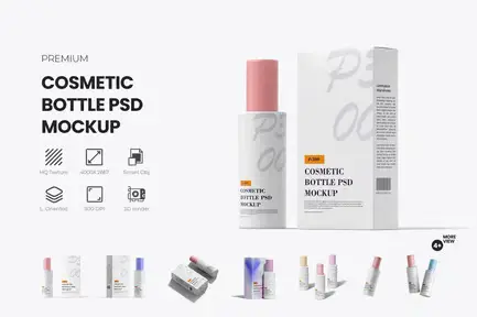 Cosmetic Bottle PSD Mockup