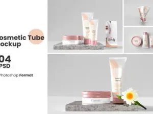 cover image cosmetic skincare tube mockup